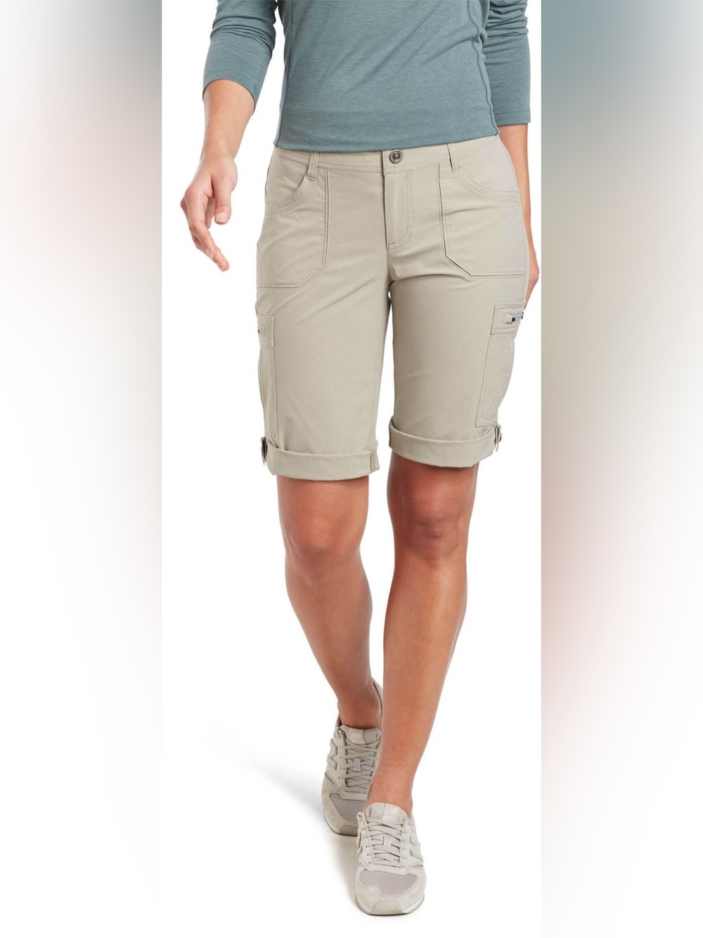 KUHL Horizon Shorts Womens Size 8 Tan Hiking Outdoor Ripstop Gorpcore Cargo